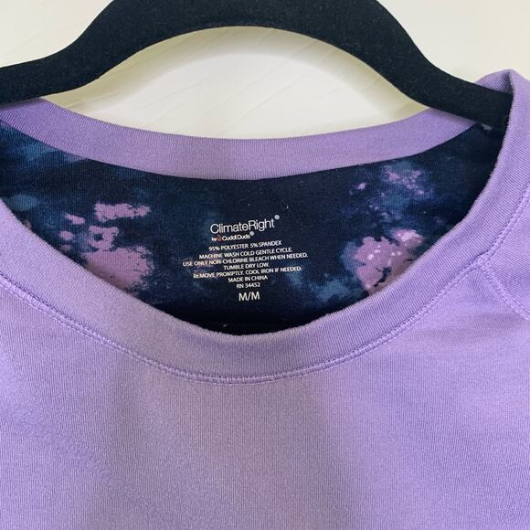 Cuddl Duds Climate Right Purple Long Sleeve Shirt Sz Medium - Picture 5 of 5